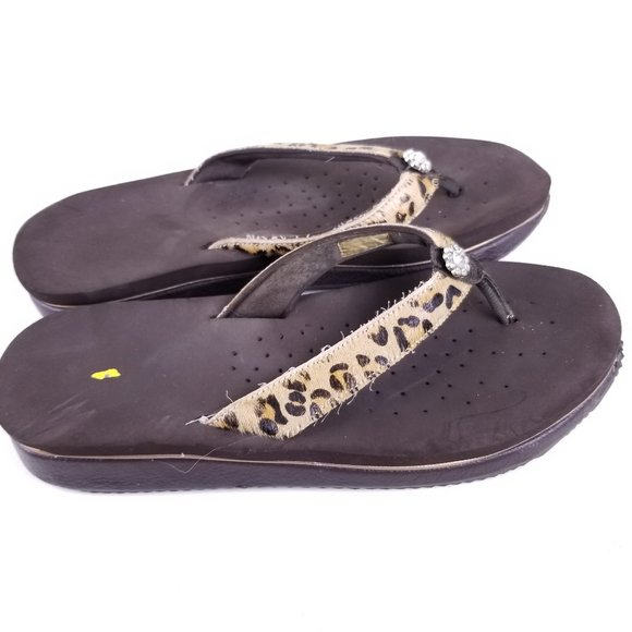 Volatile Leopard Print Wedge Sandal Flip Flops - Picture 4 of 5
